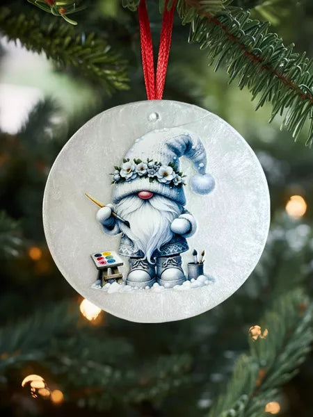 Boule plate en plexi et résine fond blanc