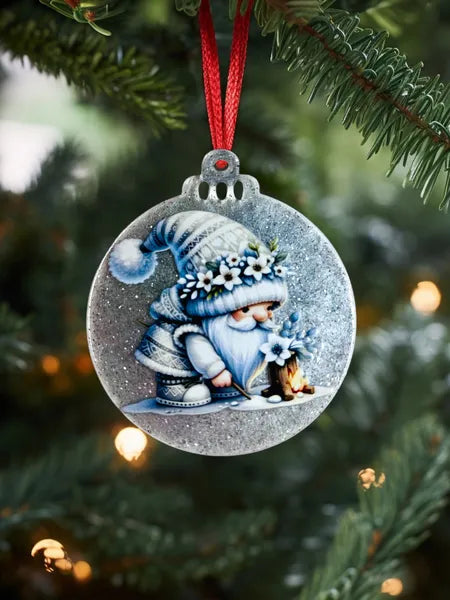 Boule plate en plexi et résine fond gris