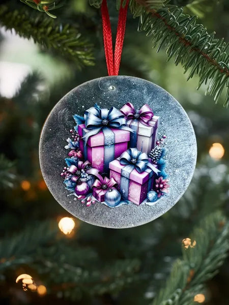 Boule plate en plexi et résine fond gris