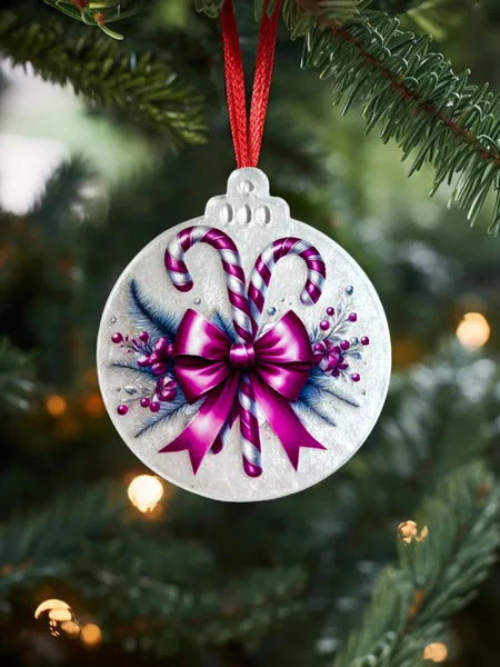 Boule plate en plexi et résine fond blanc