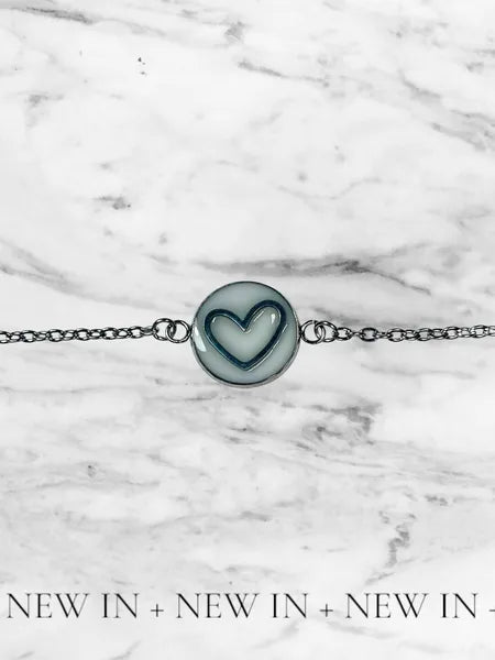 Bracelet en acier inoxydable et résine – Cœur ou Fleur – Doré ou Argenté