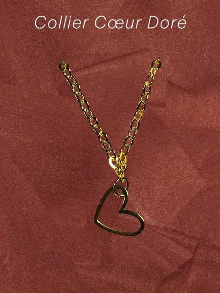 Collier acier inoxydable et résine – Cœur ou Fleur