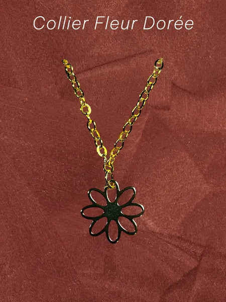 Collier acier inoxydable et résine – Cœur ou Fleur