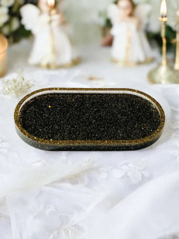 Plateau en résine fait main - accessoire de décoration artisanale