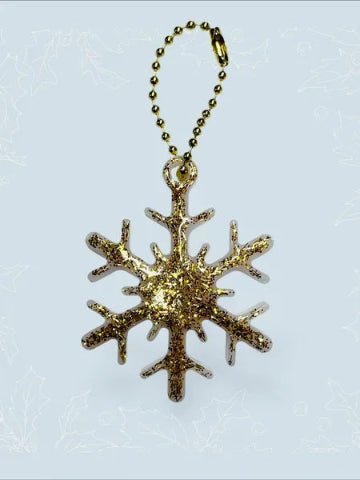 Porte-clé flocon de neige en résine - création artisanale unique